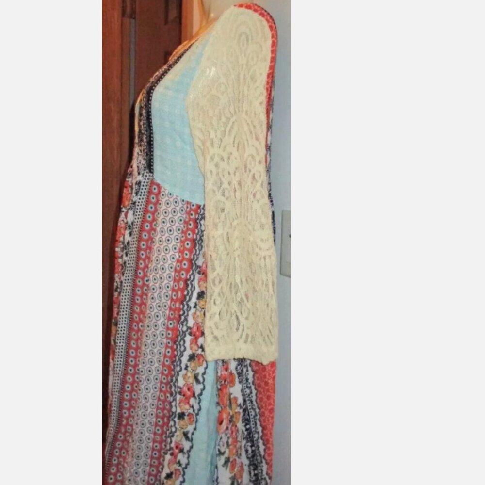 Patchwork Dress Lightweight Multicolor Off White … - image 4